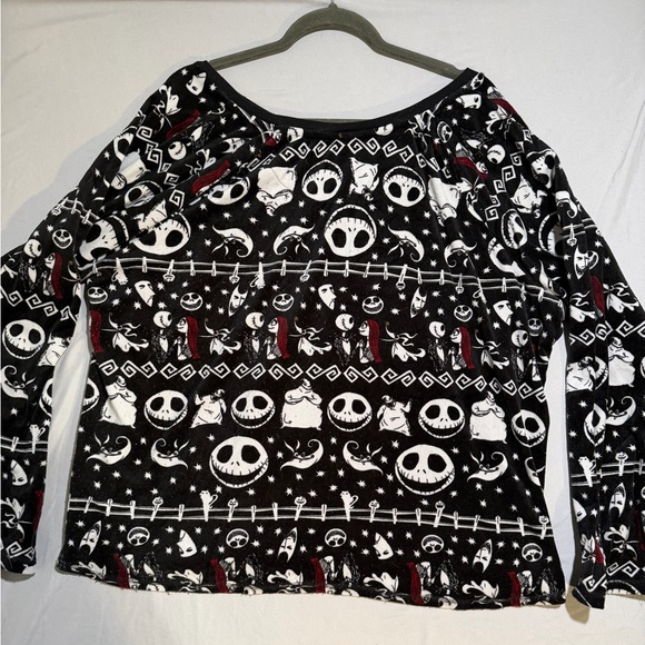 Disney Nightmare Before Christmas, Tim Burton Sleepwear LS Top, Women's 3X #614 - Picture 5 of 6